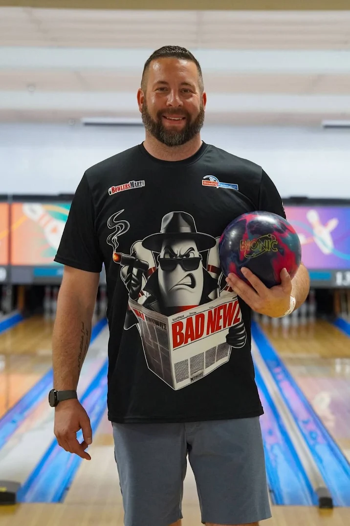 A Bad Newz bowler in a Bowling Federation jersey